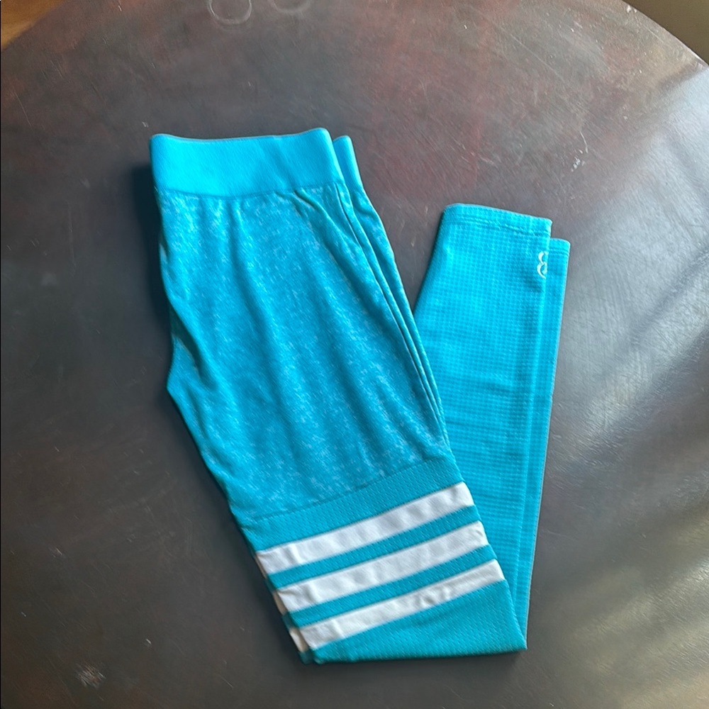 Bombshell Sportswear Blue Leggings High Waist Reflective Stripes